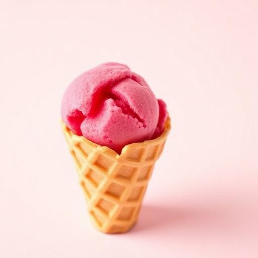 Raspberry Sorbet ice cream cone